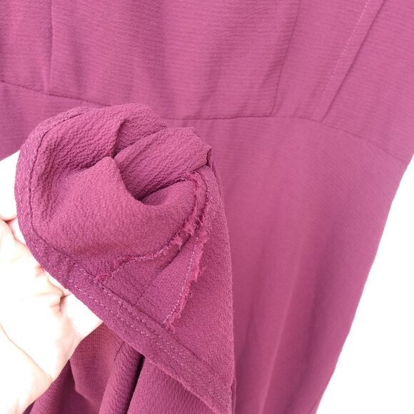 Amish Mennonite Cape Dress 37" B 29.75" W Handmade Modest Burgundy Lightweight - Picture 5 of 8